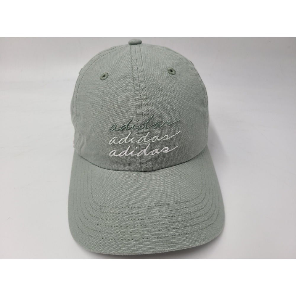 Women Adidas Aeroready Script Strapback Adjustable Hat Cap Cotton Casual Green